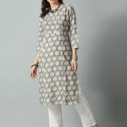 VIDHANI Floral Printed Regular Kurta with Trousers-image-0
