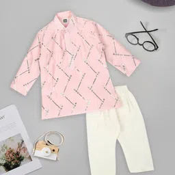 MeeMee Boys Embroidered Pure Cotton Kurta with Pyjamas-picture-13