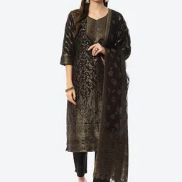 Biba Women Black Kurta with Trousers & Dupatta-picture-38