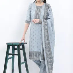 KETCH Ethnic Motifs Printed Kurta with Trousers & With Dupatta-picture-28