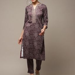 Biba Ethnic Motifs Printed Regular Kurta With Trousers-picture-28