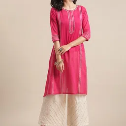 Varanga Regular Gotta Patti Pure Cotton Kurta with Palazzos-image-82