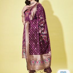 PPTOSS Ethnic Motifs Woven Design Zari Kurta With Trousers & Dupatta-picture-7