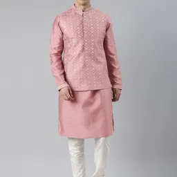 TheEthnic.Co Men Regular Kurta with Churidar & Jacket-picture-14