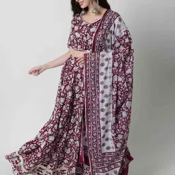 Rubellite Women Floral Printed Regular Kurta with Trousers & With Dupatta-picture-33