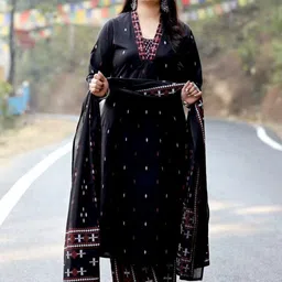 KALINI Embroidered Regular Thread Work Kurta with Trousers & Dupatta-picture-19