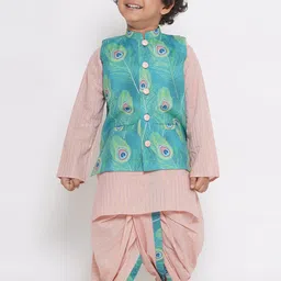Little Bansi Boys Striped Regular Pure Cotton Kurta with Dhoti Pants-picture-31