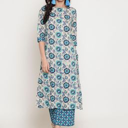 Sera Women Off White Ethnic Motifs Printed Pure Cotton Kurta Set-picture-48