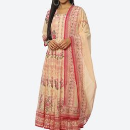 Biba Women Floral Printed Kurta with Churidar & With Dupatta-picture-7