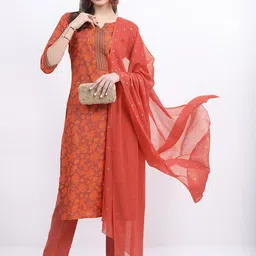 Vishudh Floral Printed Kurta With Trousers & Dupatta-image-27