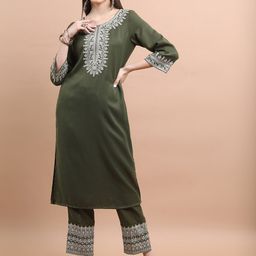 Vishudh Ethnic Motifs Yoke Design Regular Kurta With Palazzos-picture-14