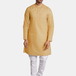 Wintage Striped Printed Band Collar Pure Cotton Kurta With Churidar-picture-0