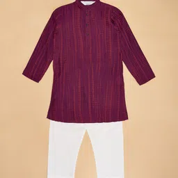 indus route by Pantaloons Boys Abstract Printed Regular Kurta With Pyjamas image 2
