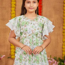 BAESD Girls Floral Printed Kurti With Sharara & Dupatta image 4