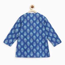 Campana Boys Ethnic Motifs Block Printed Pure Cotton Kurta with Dhoti Pants image 4