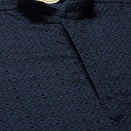 RAJUBHAI HARGOVINDAS Men Chikankari Embroidered Pure Cotton Kurta With Churidar image 4