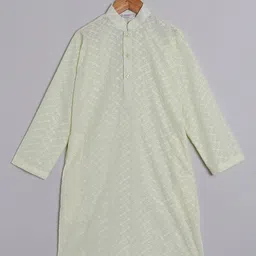 BAESD Boys Embroidered Regular Pure Cotton Kurta With Churidar image 5