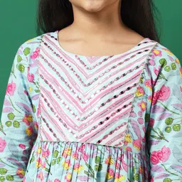 Readiprint Fashions Girls Floral Printed Empire Gotta Patti Pure Cotton Kurti with Sharara image 5