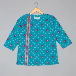 SAKA DESIGNS Boys Bandhani Printed Regular Gotta Patti Pure Cotton Kurta with Dhoti Pants image 4