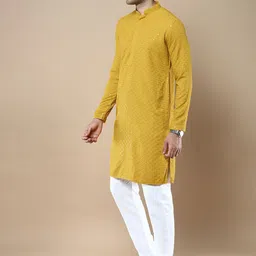 Anouk Men Floral Embroidered Regular Chikankari Kurta with Pyjamas image 4