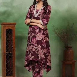 FASHOR Floral Printed Kurta With Trouser image 2