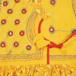 PK HUB Boys Ethnic Motifs Embroidered Angrakha Mirror Work Pure Cotton Kurta with Dhoti Pants image 2