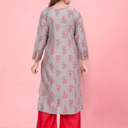 Sangria Girls Floral Printed Pure Cotton Straight Kurta & Trousers image 2