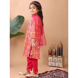 Sangria Girls Ethnic Motifs Printed Cotton Kurta Set image 4