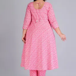 KALINI Ethnic Motifs Printed Gotta Patti Pure Cotton Kurta with Trousers & Dupatta image 4