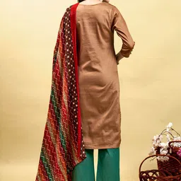 Anouk Ethnic Motifs Embroidered Sequinned Straight Kurta With Palazzos & Dupatta image 5