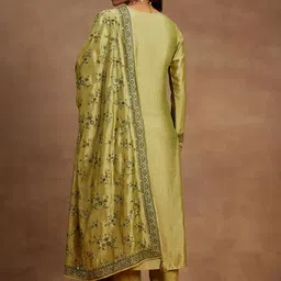 Libas Green Embroidered Sequinned Kurta with Trousers & With Dupatta image 2