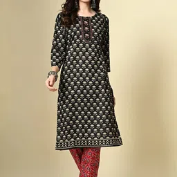 JAIPURI BUNAAI Women Floral Printed Regular Kurta with Trousers & With Dupatta image 2
