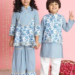 Readiprint Fashions Floral Printed Gotta Patti Pure Cotton Kurti with Sharara-picture-26