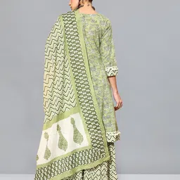 Kvsfab Floral Printed Anarkali Kurti With Sharara & Dupatta image 3