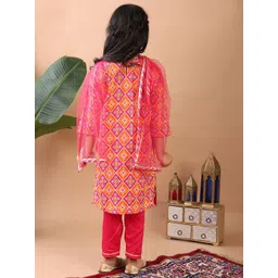 Sangria Girls Ethnic Motifs Printed Cotton Kurta Set image 5