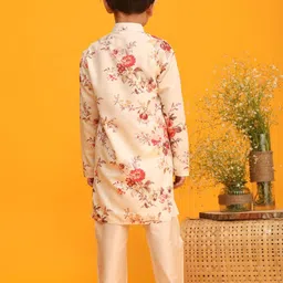 VASTRAMAY Boys Mandrain Collar Floral Printed Regular Kurta With Pyjamas image 5