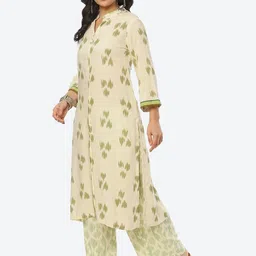 Biba Women Ethnic Printed Ikat Kurta with Trousers image 4