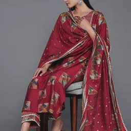 Libas Printed Regular Sequinned Kurta with Palazzo & Dupatta-picture-17