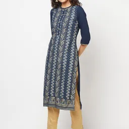 AURELIA Ethnic Motifs Printed Mandarin Collar Sequinned Kurta with Trousers image 2