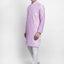 Wintage Men Pink Ethnic Motifs Printed Regular Kurta with Churidar image 5