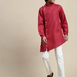 here&now x sanwara Sanwara Boys Band Collar Kurta With Pyjamas image 4