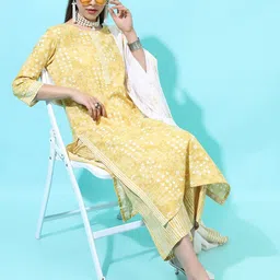 Vishudh Women Woven Design Pure Cotton Kurta Set image 2