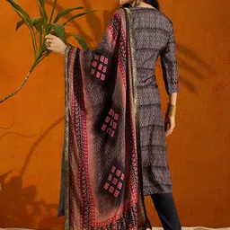 Anouk Ethnic Motifs Embroidered Pure Silk Kurta With Trouser & Dupatta image 3