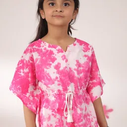 SANSKRUTIHOMES Girls Tie & Dye Pure Cotton Kaftan Top with Trouser image 3