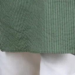 here&now x kinder kids Kinder Kids Boys Striped Regular Pure Cotton Kurta With Pyjamas & Nehru Jacket image 2