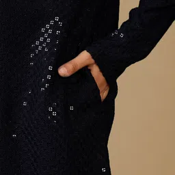 here&now x sanwara Sanwara Boys Geometric Embroidered Mandarin Collar Straight Chikankari Kurta With Pyjamas image 2