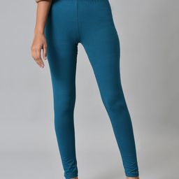 AURELIA Women Blue Solid Ankle-Length Leggings-picture-17