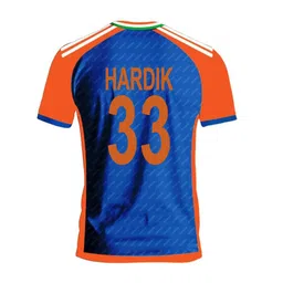IND Hardik Pandya 33 Blue Cricket Jersey 2023(Kid's,Boy's,Men) image 3