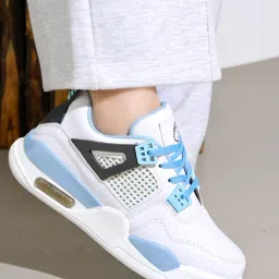 Shoetopia Smart Casual Lace-Up Trendy Blue Sneaker for Women-image-69