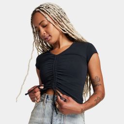 converse Drawstring Ruched Short Sleeve Top women t-shirt-picture-24